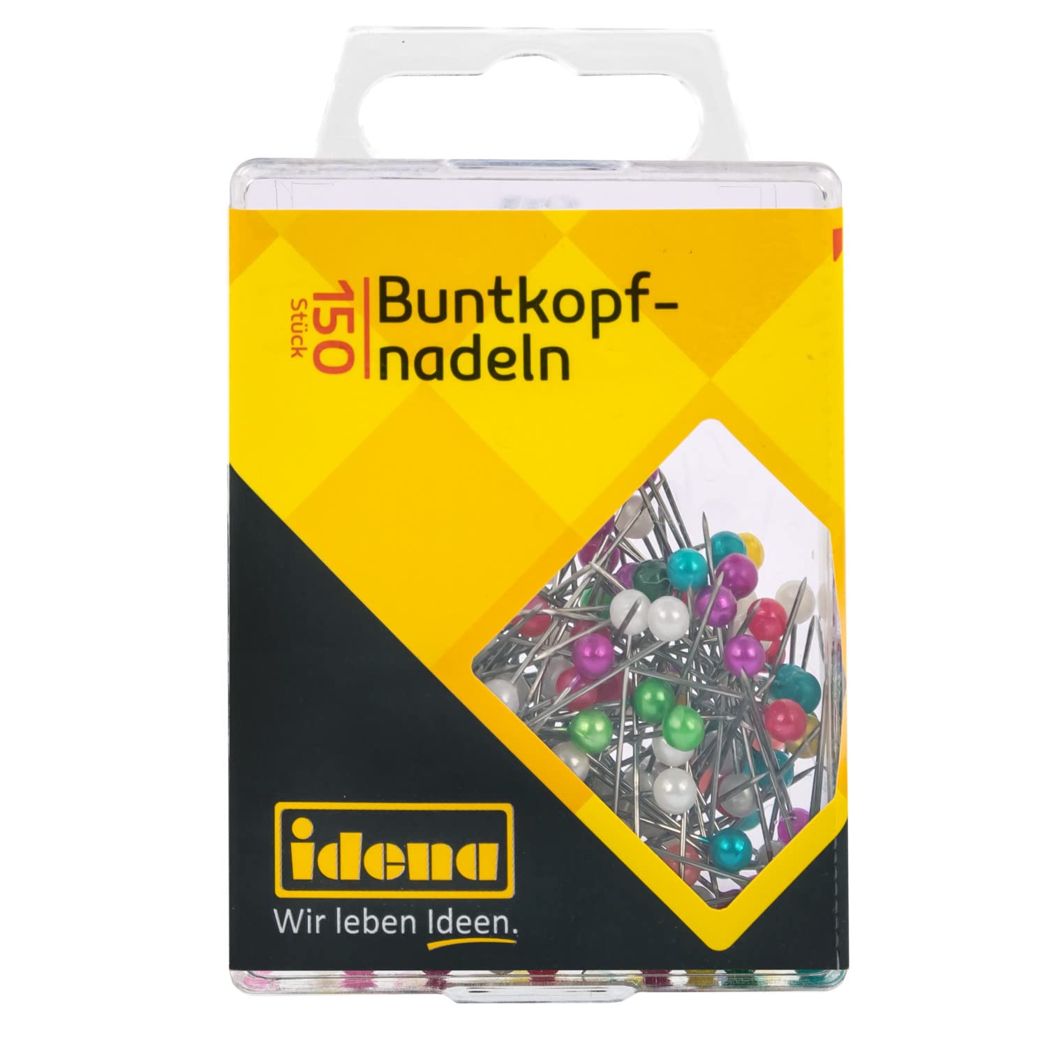 Idena 334027 Safety Pins 150 Pieces Galvanised Coloured Pin Heads — image 1