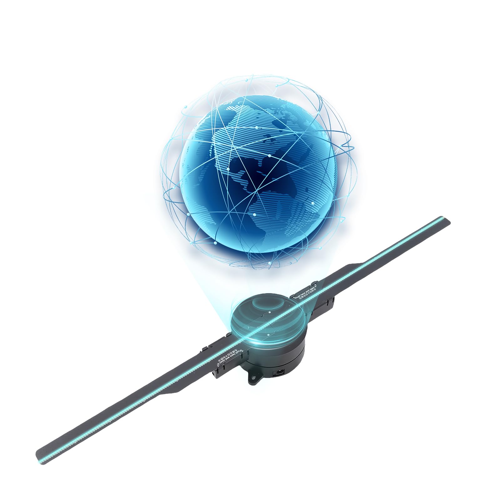 Photo 1 of 3D Hologram Fan, 16.5in 3D Hologram Projector Advertising Display With 224 LED Light Beads Holographic Video Projector for Business Store Signs, Bar, Casino, Party, Christmas