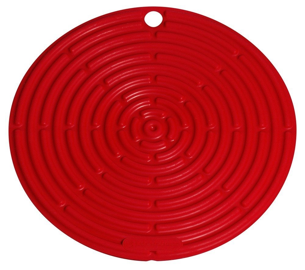 Le Creuset Cool Tool, Pot Holder/Trivet, Silicone, Round, 20 cm, Cerise, 93000230060200, 8 inch
