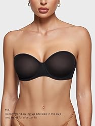 INLYRIC Women's Sheer Strapless Bras Mesh Sexy