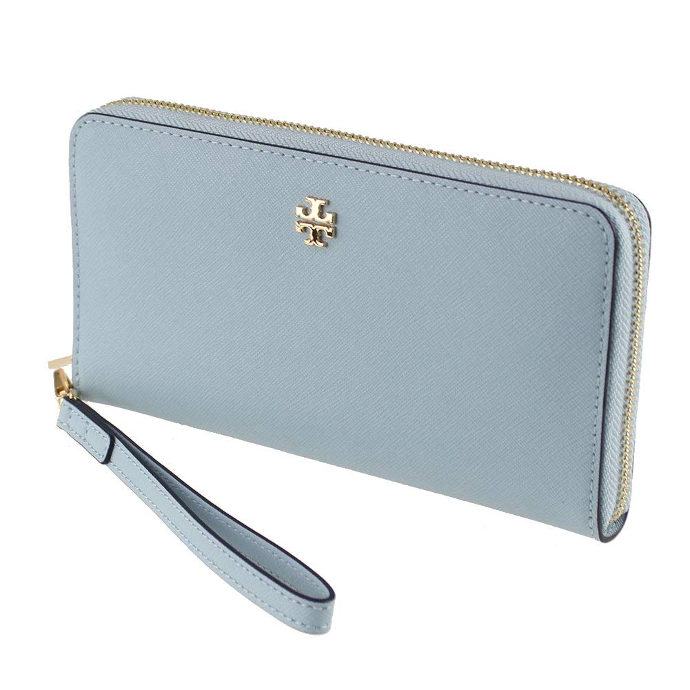 Buy Tory Burch Women's Emerson Wristlet Zip Continental (Clear Blue) at