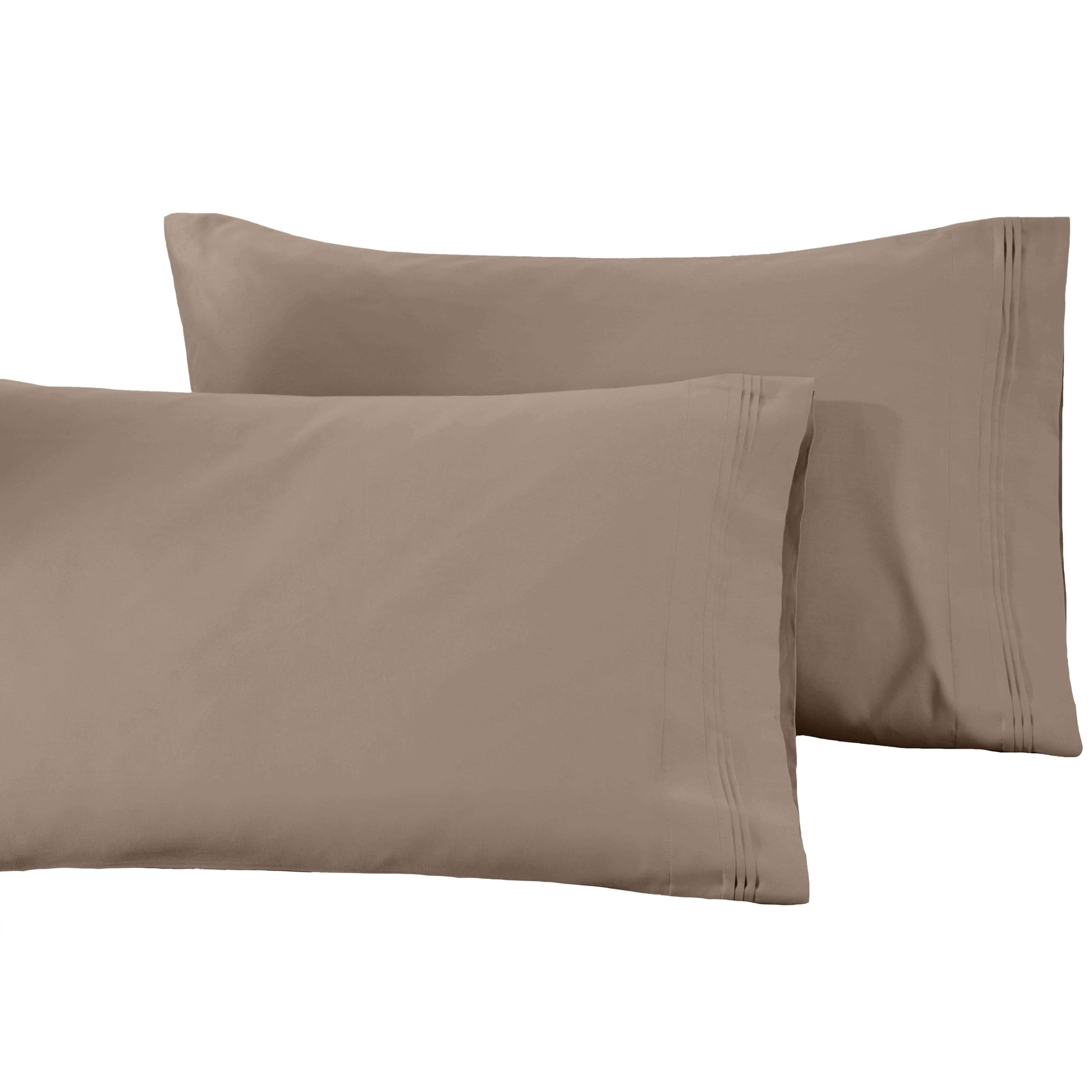 Photo 1 of Superior 100% Egyptian Cotton 1500 Thread Count Oversized King Pillowcase Set Solid, Taupe