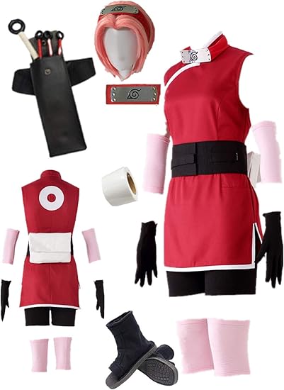 Naruto Haruno Sakura Cosplay Costume Children Girl Women Halloween New 