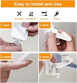 AUGOLA Child Safety Locks 12 Pack Invisible No-Drill Cabinet Locks White view 4