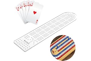 OLYCRAFT Cribbage Board Template 3.7x15 Inch 3-Track Clear Acrylic Router Templates with 2.7mm Hole Track Style Woodworking P