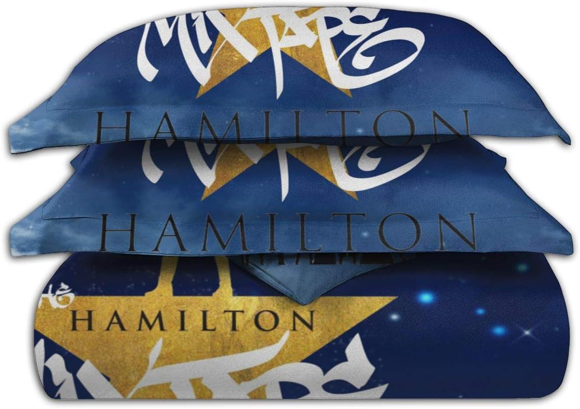 IIIUUbhswb Hamilton 3-Piece Bedding Set 86"X70" Soft Printed Microfiber Comforter Cover with Zipper Closure: Home & Kitchen