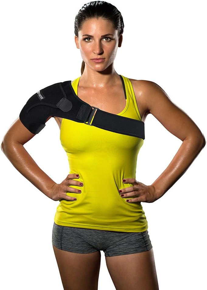 Copper Compression Recovery Shoulder Brace - Highest Copper Content Shoulder Stability Support Brace. Adjustable Fit Sleeve Wrap Men Women. Relief for Shoulder Injuries, Tendonitis (One Size Regular): Health & Personal Care
