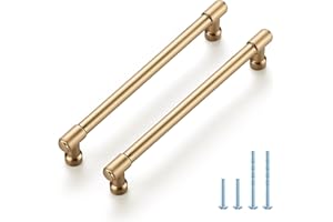 JOY DECOR 2 Pack 6-1/4 Inch Champagne Bronze Cabinet Handles Modern Dresser Drawer Pulls Kitchen Cabinet Hardware for Cupboard Door Handles