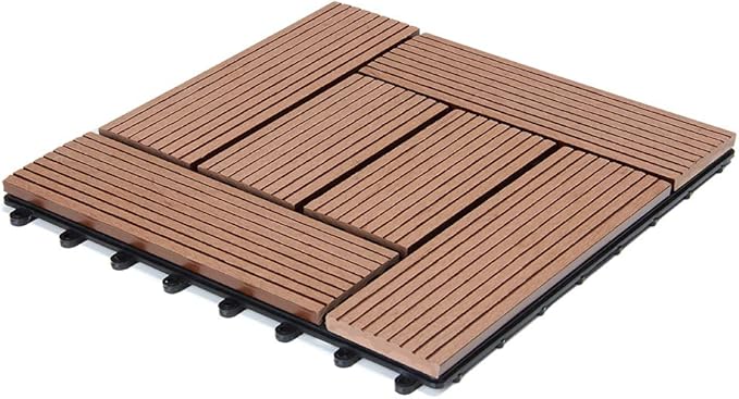 Deuba Wpc Fliesen Mosaik Terracotta 0 1m Einzelfliese 30x30 Cm Stecksystem Zuschneidbar Terrasse Balkon Garten Amazon De Garten