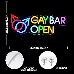 Xixkilly Gay Bar Open Neon Sign for Wall Decor Bar