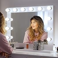 Chende Hollywood Vanity Mirror with Lights, Large LED Makeup Mirror for Wall, Replaceable Bulbs and Gloss Metal Frame, Outlet