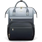LOVEVOOK Gradient Laptop Backpack for Women,15.6 Inch Work Computer Bakcpack Purse Laptop Bag With Anti-Theft Pocket,Waterproof Carry on Teacher College Backpack for Travel,Black-White-Gray