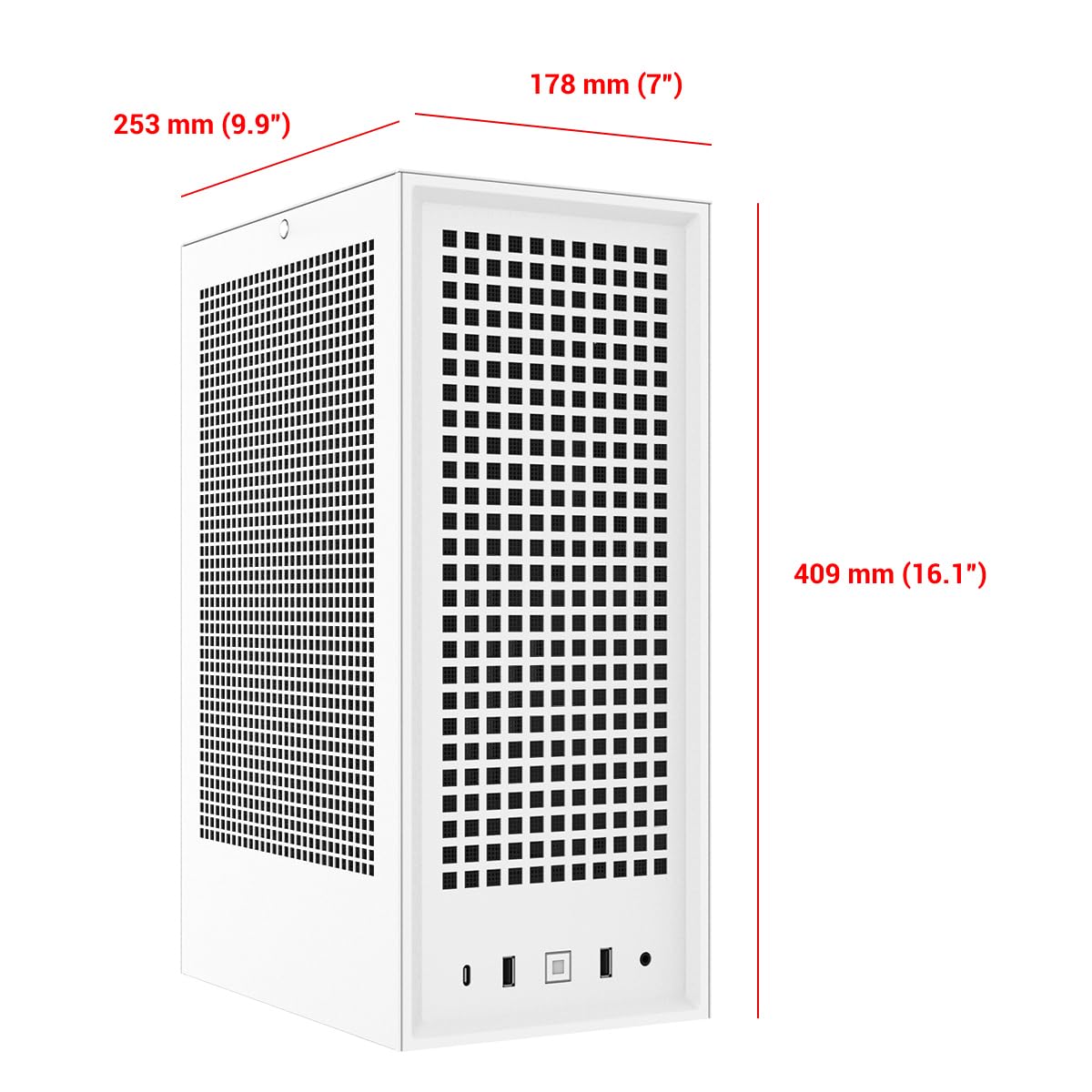 HYTE Revolt 3 Small Form Factor Premium ITX Metal Computer Gaming Case Only, White