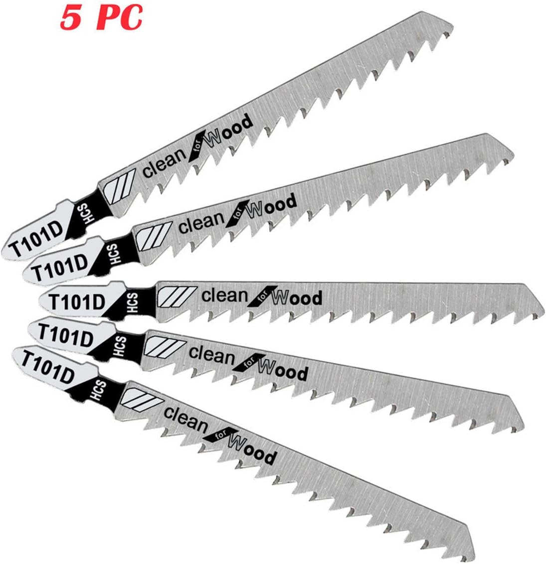 Toolman JigSaw Blades Universal Fit TShank 4" For Wood HardWood works with DeWalt Makita Ryobi