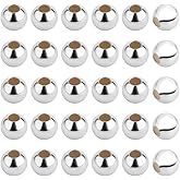 PH PandaHall 50pcs 925 Sterling Silver Spacer Beads 3mm Space Stopper Beads Tiny Ball Charm Beads Round Craft Beads for Necklace Bracelet Bracelet Jewelry Making DIY Crafts Keychain Decor, 1mm Hole