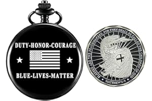 Jofanvin Gifts for Veterans,Pocket Watch for Veterans with Military ChanllengCoin,Best Veterans Day Gifts