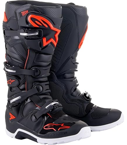 Amazon.com: Alpinestars Tech 7 Boots Black/Cool Grey/Red Sz 12