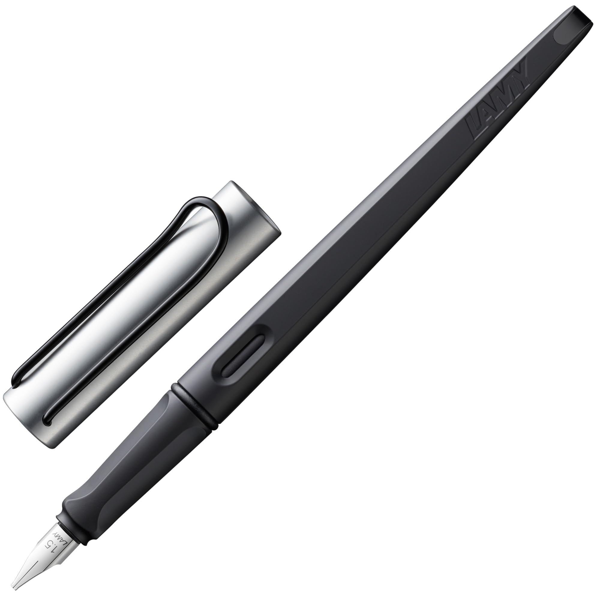 Lamy joy AL - calligraphy fountain pen with ergonomic grip & polished steel nib in line width 1.9 mm - Calligraphy Fountain Pen with ribbon nib - incl. ink cartridge T 10 blue