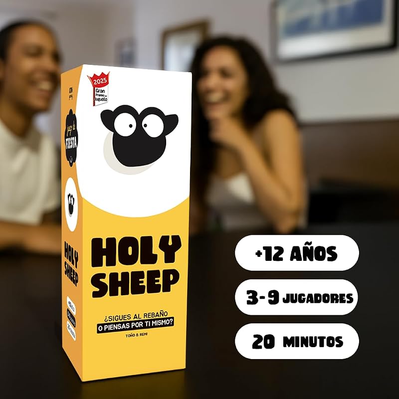 Holy Sheep - Juegos de Mesa para Familia y Amigos | de los Creadores de Quickstop - ¡Responde Igual Que tu Equipo! - Divertido, Rápido y Original - Juego de Viaje Ideal para Verano