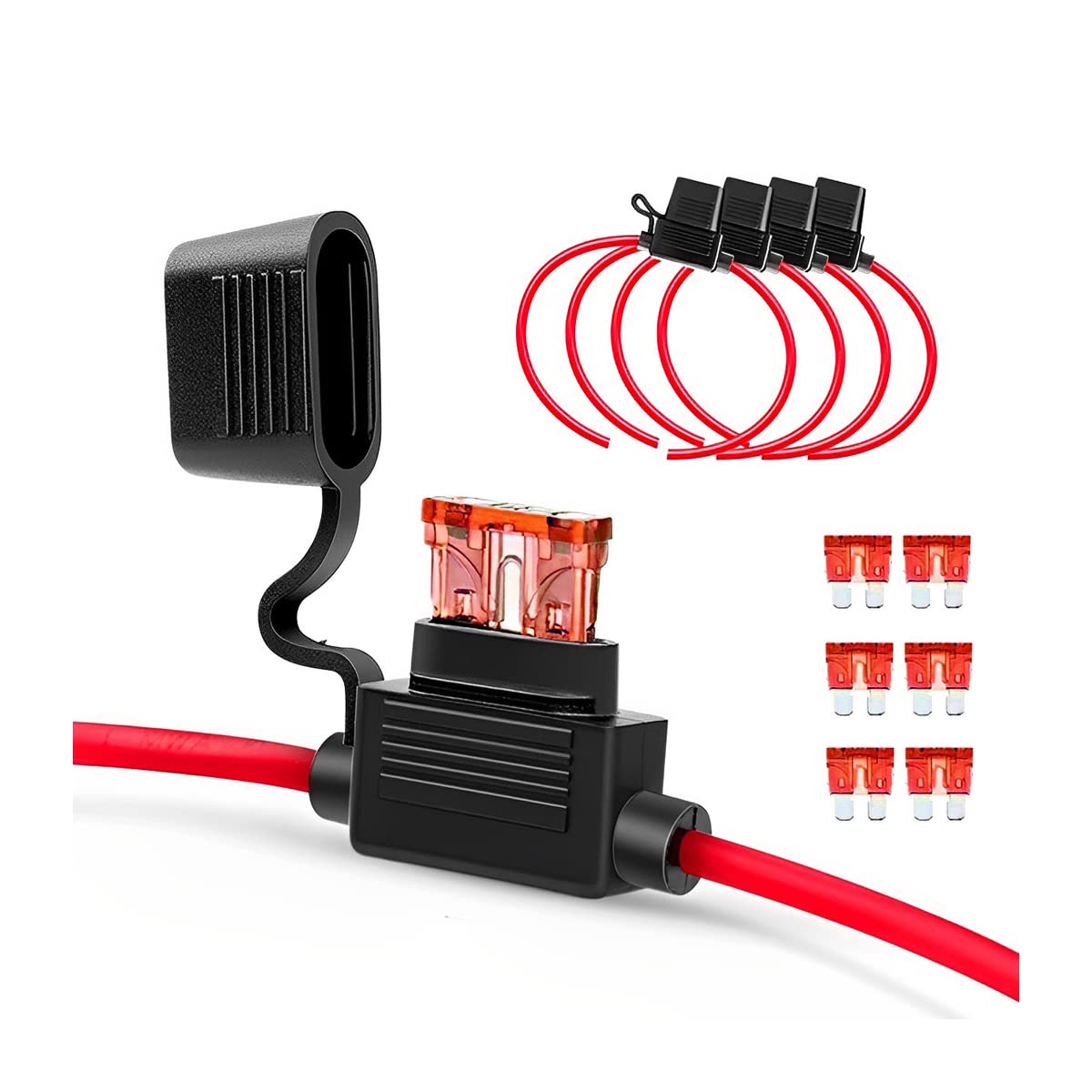 5PCS Inline Fuse Holder, 10/12/14 AWG Gauge Copper