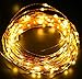 Extra Long 40ft 125 LEDs Warm White LED Copper Wire Indoor Outdoor String Lights + Include 6V DC Power Adapter