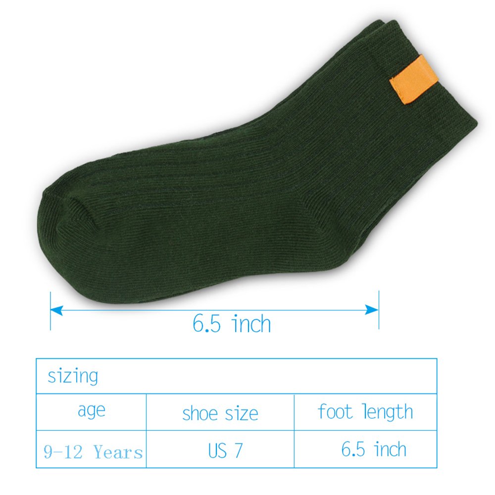 Kids Boys and Girls Athletic Crew Cotton Socks for Toddlers Preschool Non Skid Sports Ankle Seamless Sock 5 pairs
