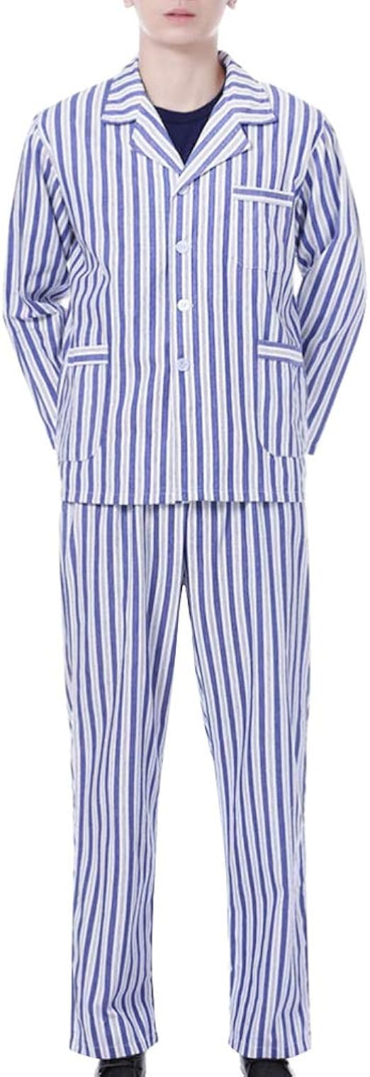 KESYOO Cotton Long Sleeve Pajamas Patients Hospital Gown Sleepwear