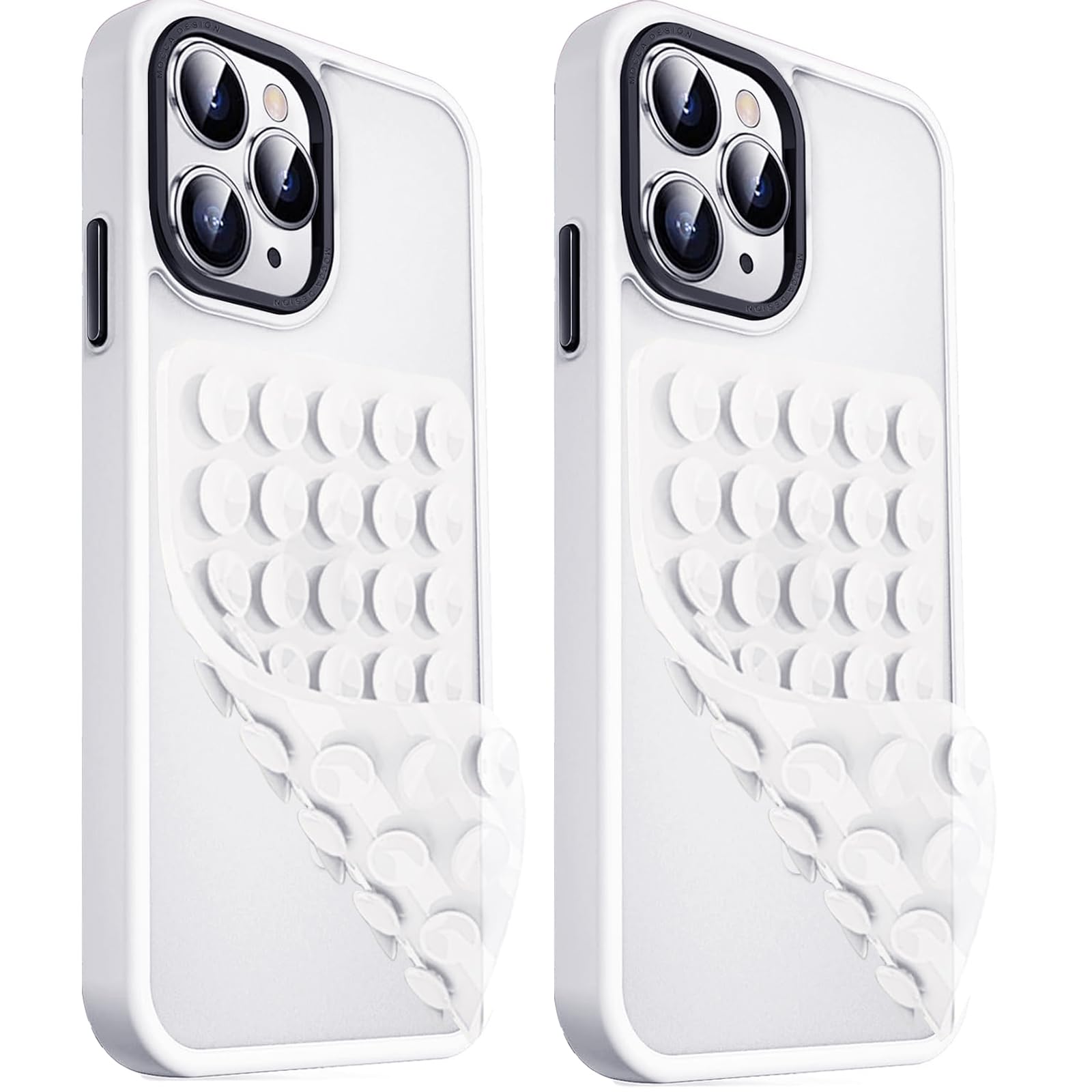 Photo 1 of JingJinYY Anteel 2 Pack Double Sided Silicone Suction Cup Phone Case Mount, Hands-Free Strong Grip Silicon Phone Holder for Selfies and Videos, Non Slip Phone Accessories (Translucent)
