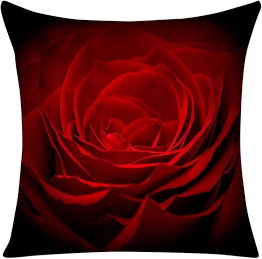 Violetpos Red Rose Petal Home Decor Cushion Cover Throw Cushion