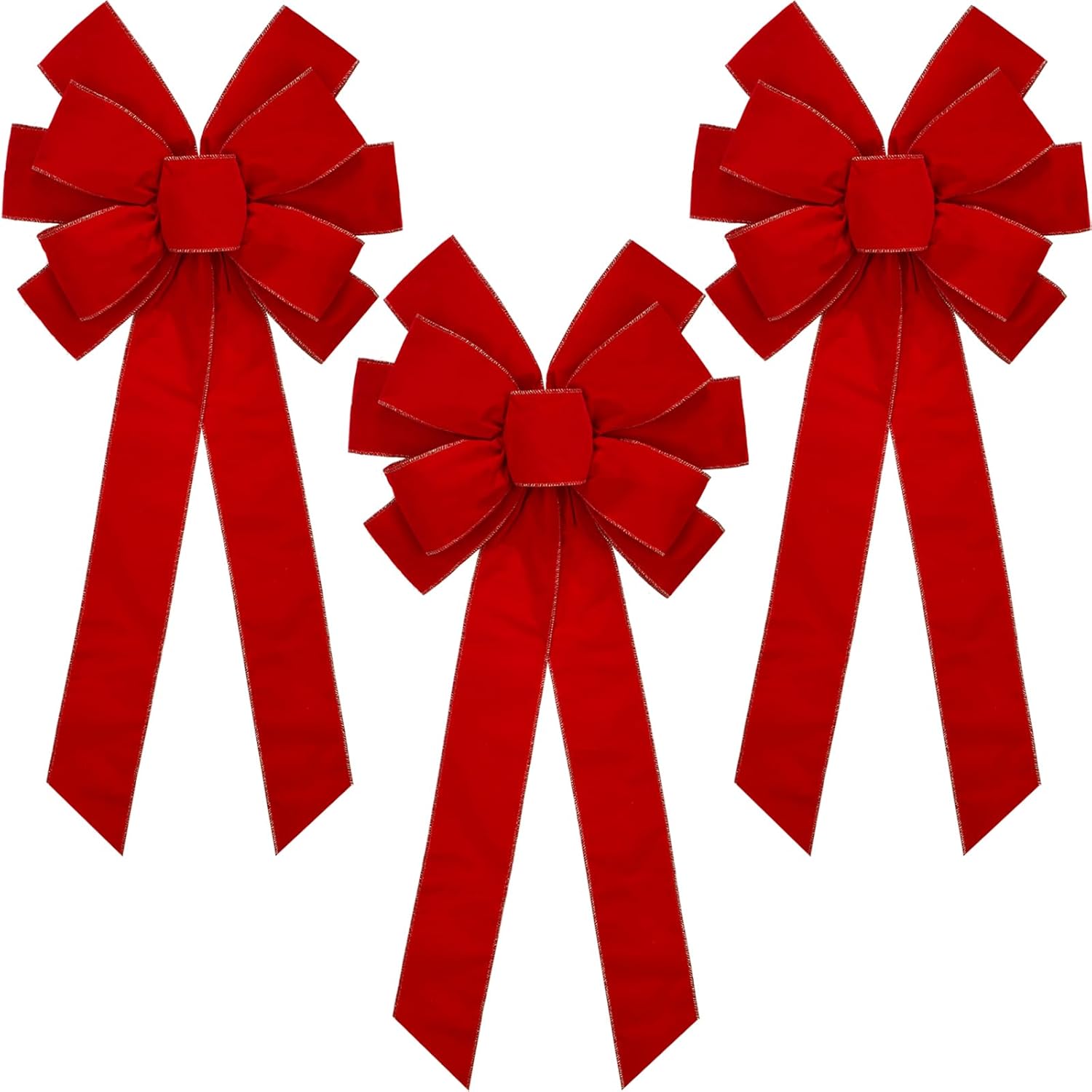 Bows & Ribbons - 3PCS Large Christmas Velvet Bow, 35.4
