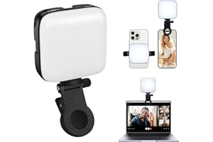 TGHTGH Selfie Light with Front and Back Clips, 3000-9900K Dimmable Phone Light, Rechargeable Phone Light Clip,Selfie Light for iPhone (M-11)