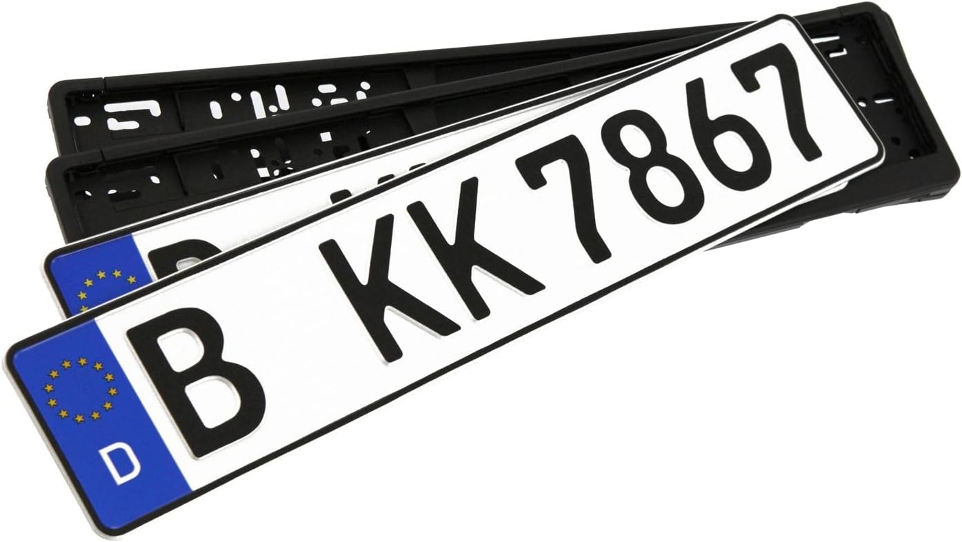 Number plate VEHICLE number plate 20.5x4.3in inclusive two fitting for License plate holder in black
