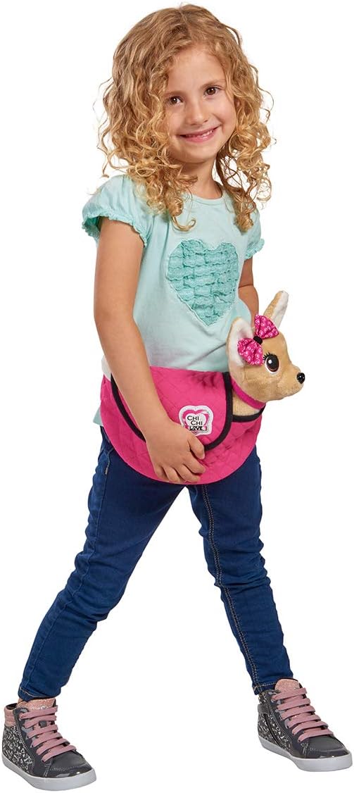 Simba 105893494 Chichi Love Street Chihuahua Plush Dog in a Trendy Bum Bag, Adjustable Strap, Multicoloured, Small - Image 4