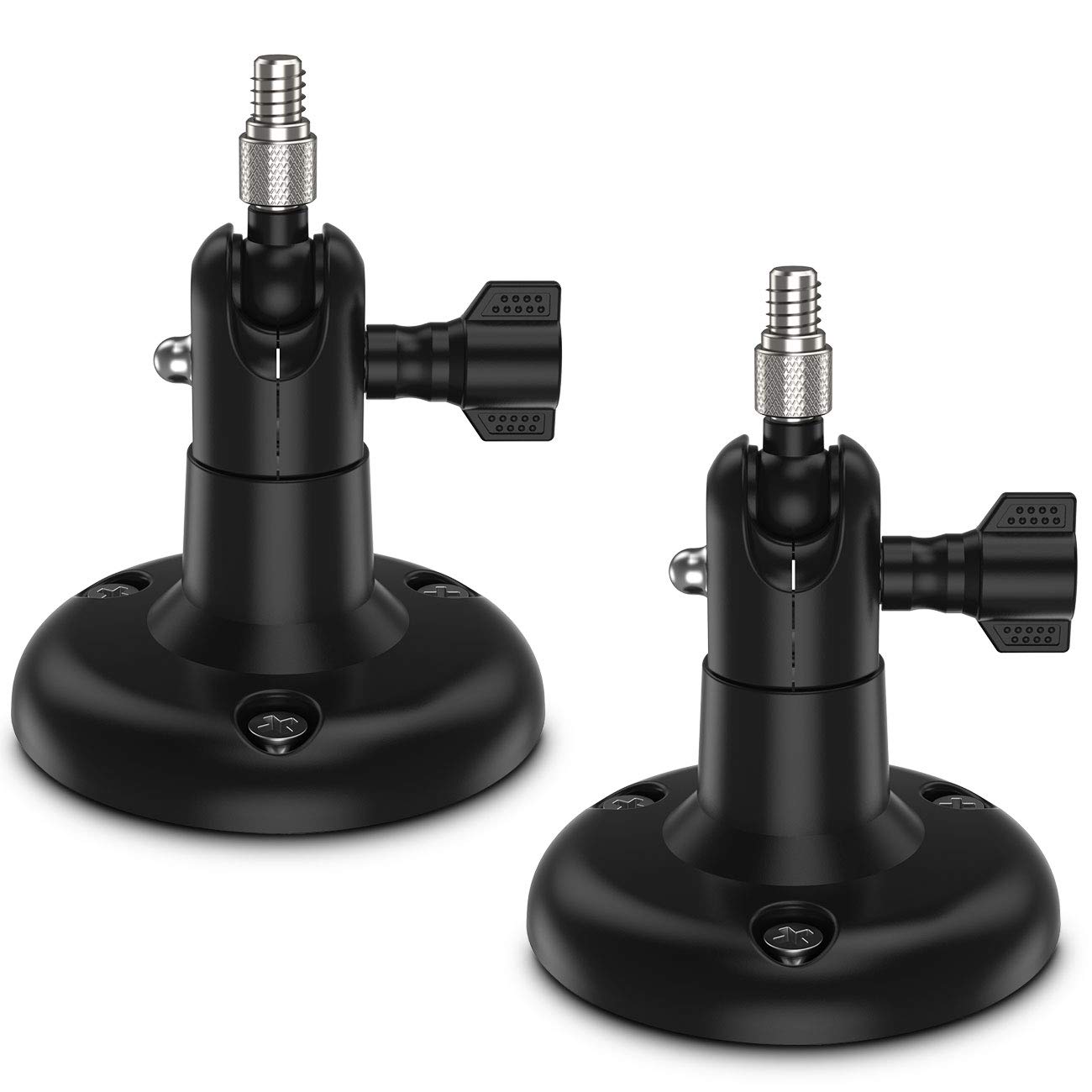 HOLACA Camera Wall Mount Bracket Compatible with Stick Up Cam (Pro), Indoor Cam, Arlo Pro 4/3/2, Arlo Ultra 2/Ultra/HD/GO, Eufycam 1/2/2C/2C Pro/3/3C/E and Other Models with 1/4" Screw (Black 2PCS)