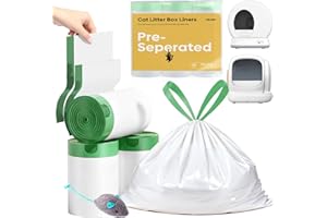 AWOHH 90 Count Tear-free Cat litter bags Liners Compatible with MeoW Self-cleaning Cat Litter Box MW-SC01 MW-SC02 MW-LR01,Leak-proof 18" x 12.6"