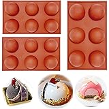 6 Holes Silicone Mold For Chocolate, Cake, Jelly, Pudding, Handmade Soap, BPA Free Cupcake Baking Pan (2pcs) (3pcs)