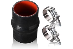 BEIJIULI 3.5" ID Straight Silicone Hump Coupler Hose with Stainless T-Bolt Clamp,4 Layers Reinforced,Thickness(5mm),Length 4 inch for Pipes Connecting