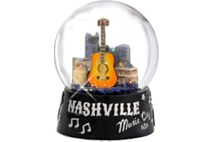 CITY-SOUVENIRS Nashville Snow Globe, Music City USA 65mm Snow Globes, Tennessee Gift Collection