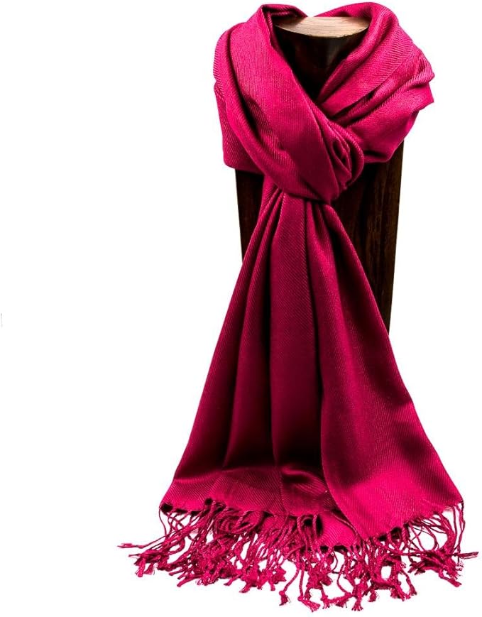 PASHMINA, SHAWL, SCARF BURGUNDY SOLID COLOR at Amazon Womenâs Clothing store