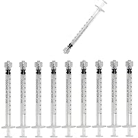 50 Pack 1ml Plastic Syringes, Luer Lock Syringe Without Needle, Individually Sealed Wrap, Use for Scientific Lab, Measurement