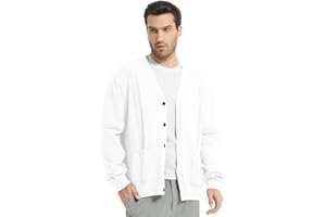 DONASON Men's Casual Cardigan Sweater Long Sleeve V Neck Button Down Mens Knit Cardigan Sweaters with Pockets