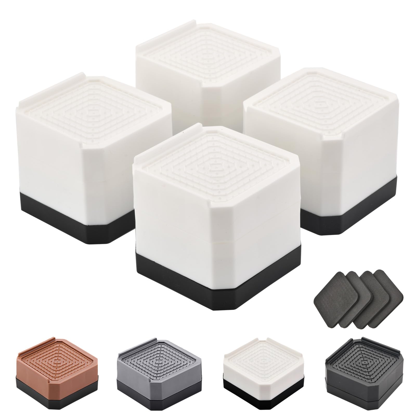 Photo 1 of EclatBain Bed Risers Furniture Risers Heavy-Duty Rectangular Adjustable Block Lift to 3 inches and 4.3 inches Desk, Sofa, Chair Legs, Refrigerator, Washing Machine Support up to 4000 pounds