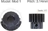 sourcing map 1Mod 17T Pinion Gear 6mm Bore Hardened Steel RC Car Truck Motor 2 view 3