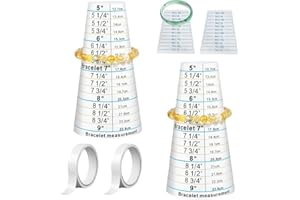UEYGHEP Bracelet Sizer Measuring Tool Set for Makers- Includes 2 PCS Bracelet Mandrels& 2 PCS Plastic Paper Rulers, Jewelry M