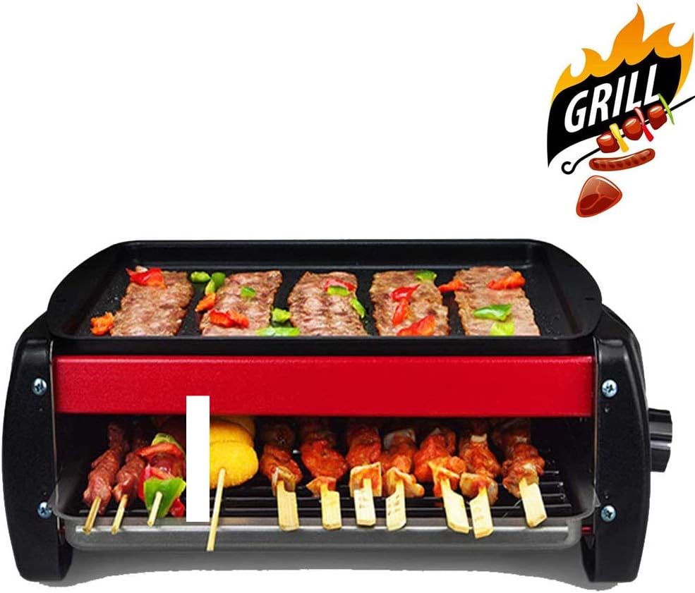 Review Mijiang 2 Layer Teppanyaki Grill,Teppanyaki Table Grill,Temperature Control with Interchanable Griddle Plate, with Iron Drip Tray for Indoor Outdoor