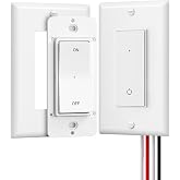 DEWENWILS Wireless Light Switch and Receiver Kit, in Wall Switchs | 1 Transmitter+1 Receiver,No Wiring, No WiFi, 100FT RF Range,15A ,Ideal for Stairs, Bedroom, Hallway, Garage, ETL Listed