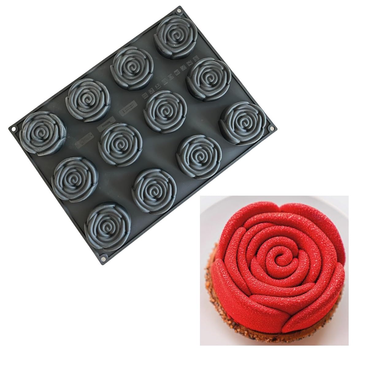 Silicone Mould Pink La Vie en Rose Peacocks for Monoportions PX4386