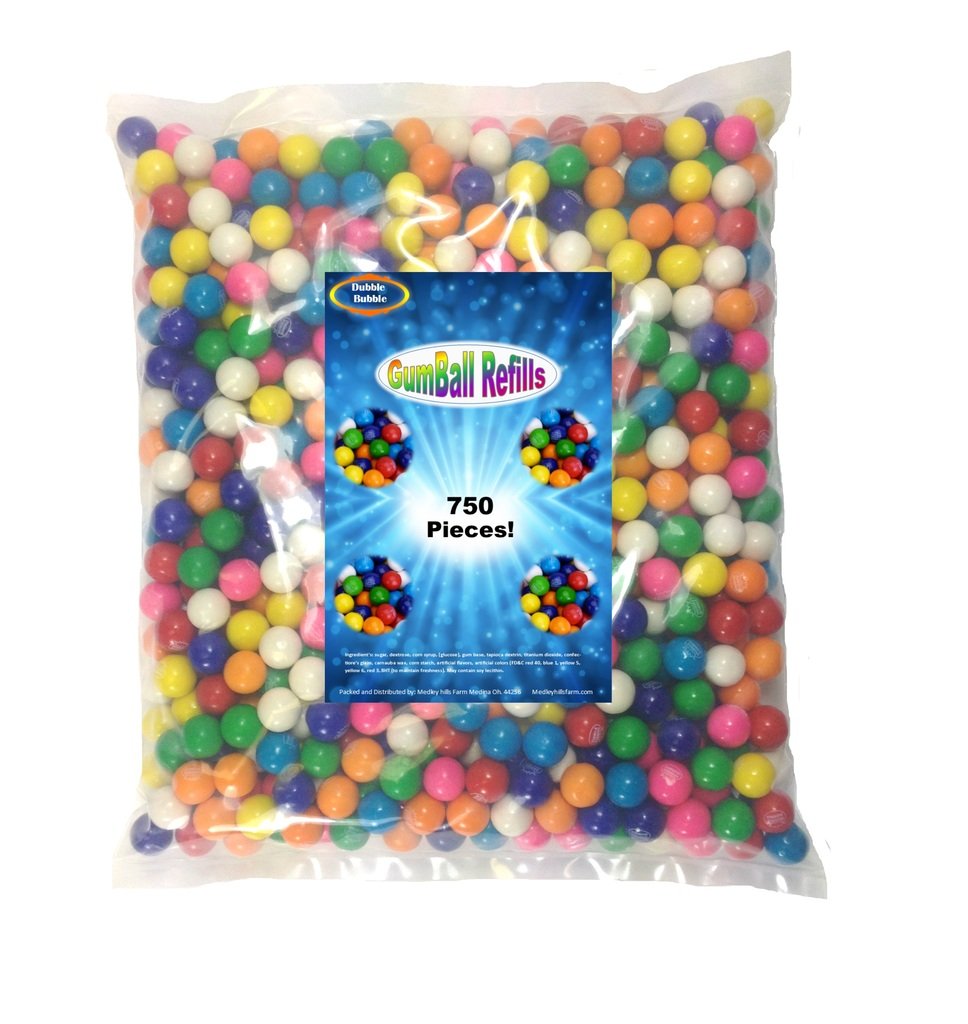 Amazon.com : 750 Assorted Dubble Bubble 1/2 " Gumballs : Grocery