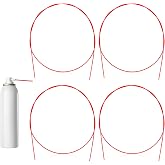 4 Pcs Spray Can Nozzle Straws 51 Inch Flexible Extension Hose Extension Straw Red Plastic Tubes Spray Can Straws for Automotive