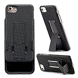iPhone 7 Holster, WizGear Shell Holster Combo Case for Apple iPhone 7 With Kick-Stand and Belt Clip - Black (iPhone 7) (Wireless Phone Accessory)